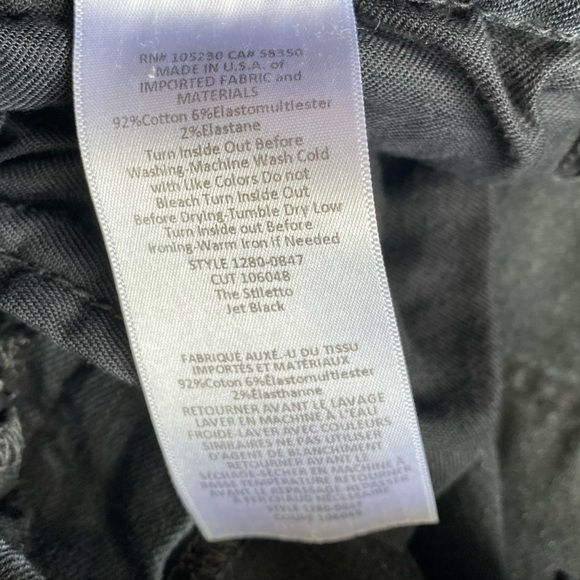 Current Elliott High Waisted Black Dark Wash Stiletto Jeans Jean Denim Size 27 - Picture 6 of 7